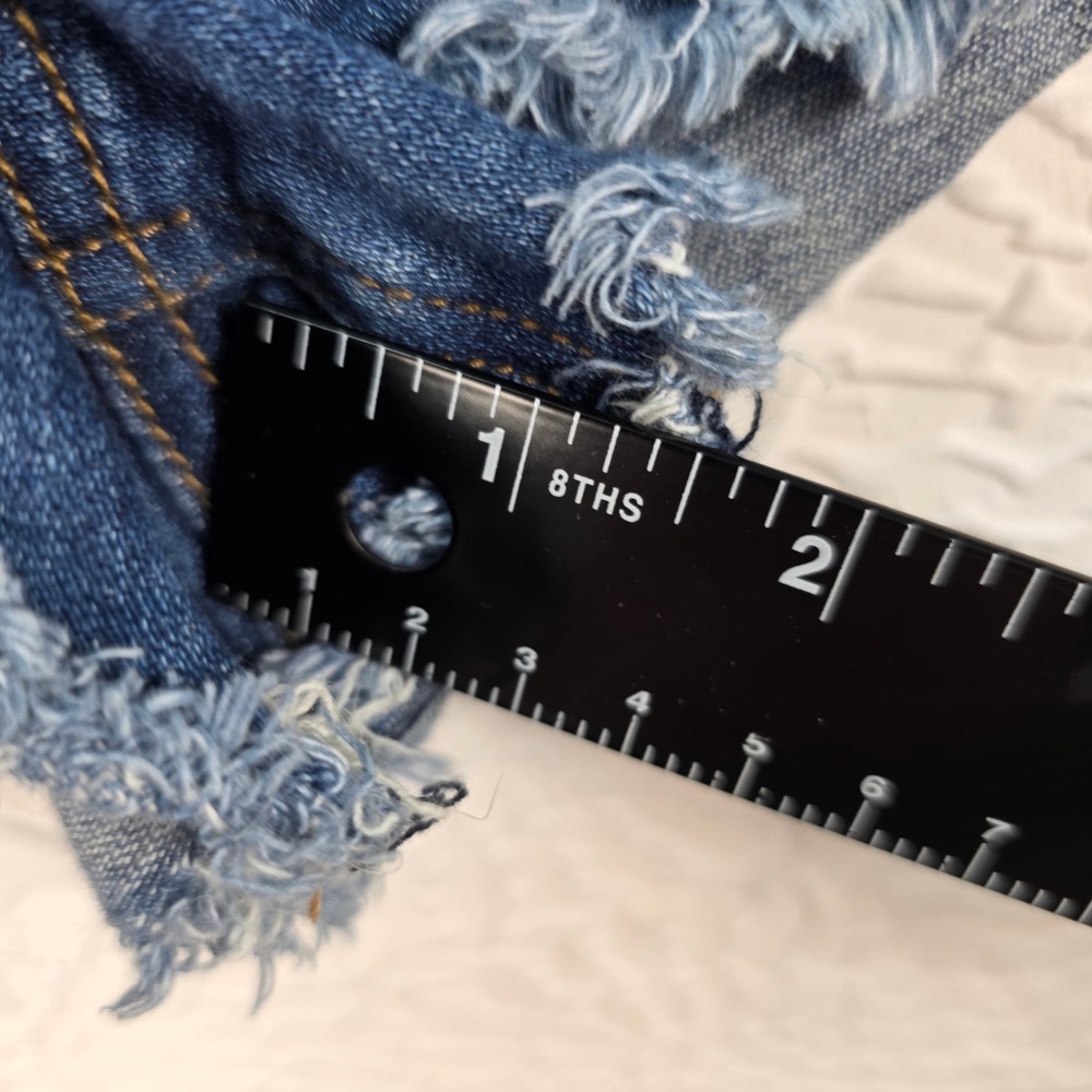 American Eagle Outfit Bundle Super Hi-Rise Shortie 10 Ribbed Tee M Black Blue - Picture 6 of 10